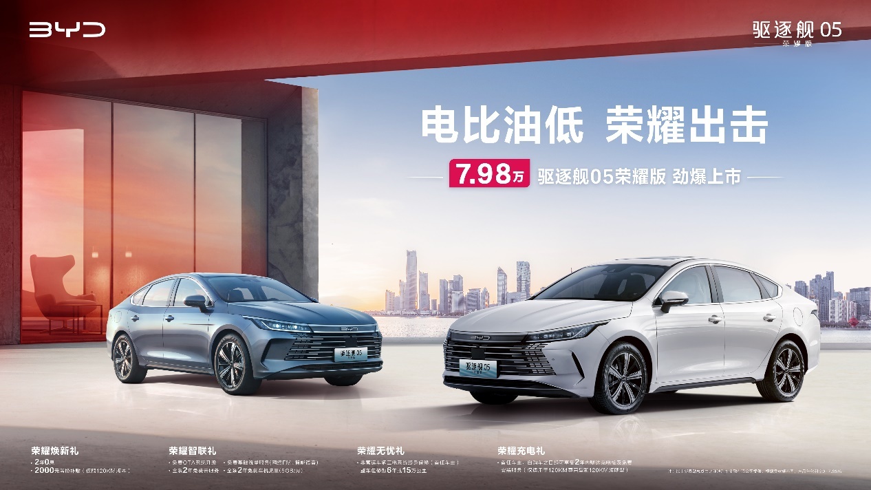 比亚迪率先发起价格战 驱逐舰05荣耀版上市7.98万元起